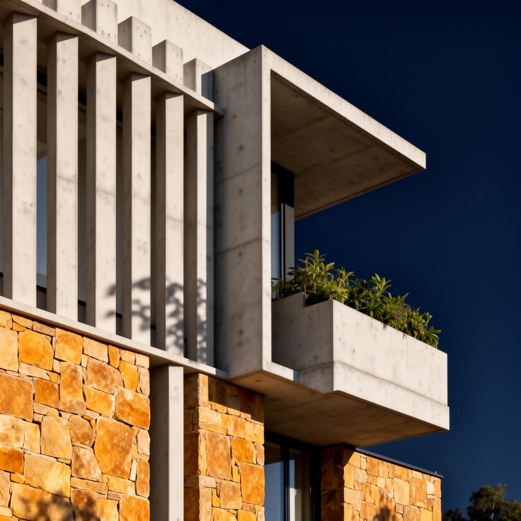 Architectural detail of a modern residential building